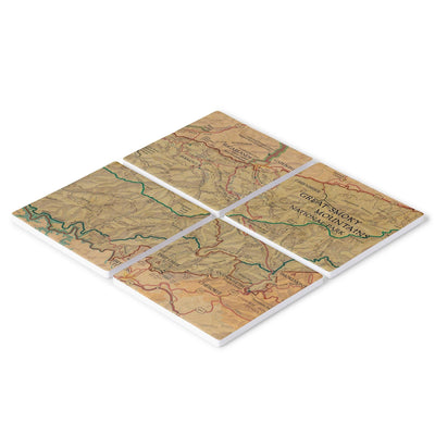 Great Smoky Mountains Vintage Map Coasters