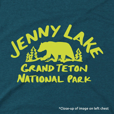 Jenny Lake Grand Teton Map Short-Sleeve Unisex Tee in Mako