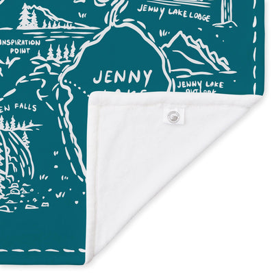 Jenny Lake Grand Teton National Park Illustrated Map Blanket