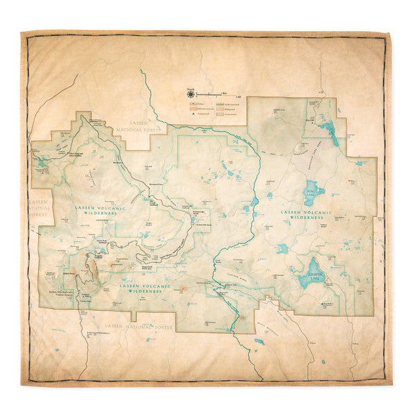 Lassen Volcanic National Park Map Bandana - McGovern & Company