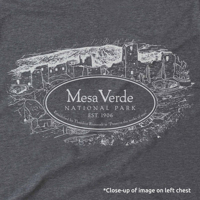 Mesa Verde National Park Map Unisex Tee
