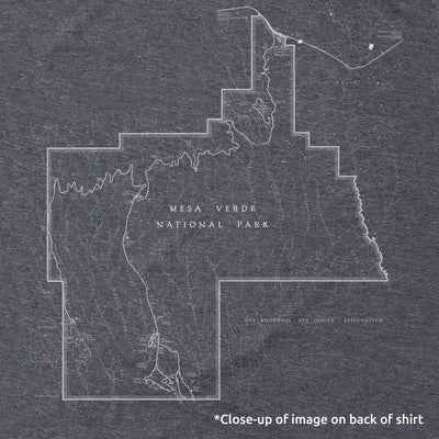 Mesa Verde National Park Map Unisex Tee
