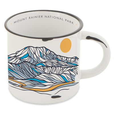 Mount Rainier National Park Contour Lines Camp Mug