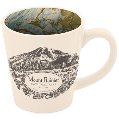 Mount Rainier Vintage Map Latte Mug