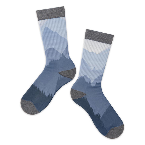 Mountains Blue Sock