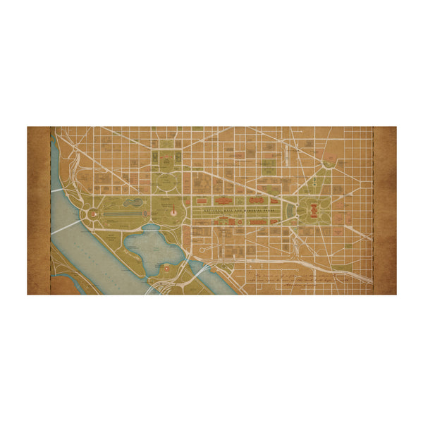 National Mall Vintage Map Scarf - McGovern Outdoor