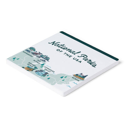 National Parks Of The Usa Illustrated Map Coasters (Set Of 4)