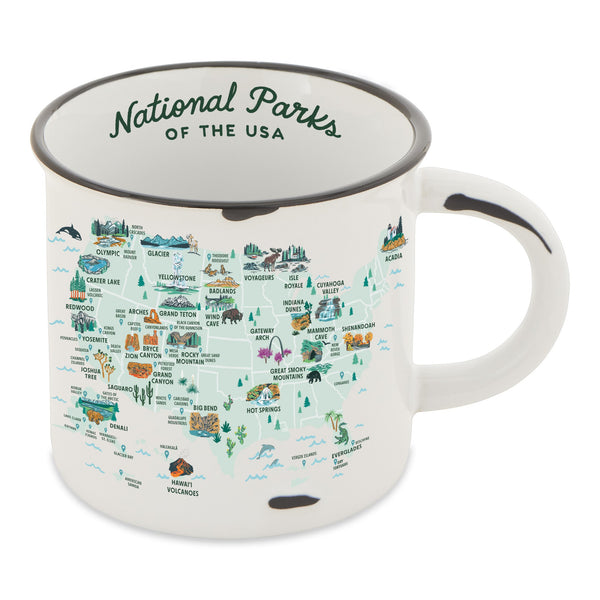 National Parks of the USA Illustrated Map Camp Mug