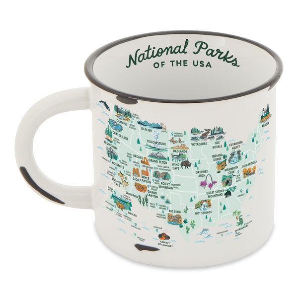 National Parks of the USA Illustrated Map Camp Mug