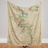 New River Gorge Vintage Map Blanket