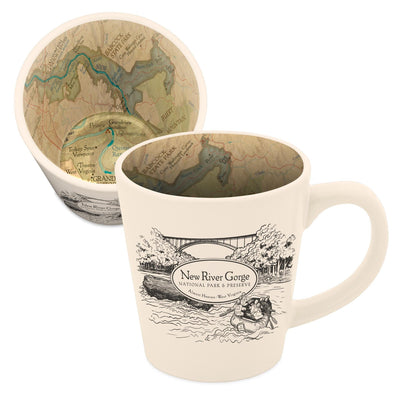 New River Gorge Vintage Map Latte Mug