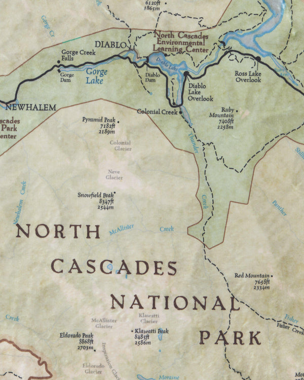 North Cascades National Park Map Blanket - McGovern & Company