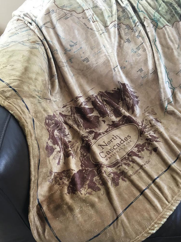 North Cascades National Park Map Blanket - McGovern & Company