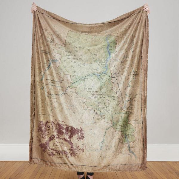 North Cascades National Park Map Blanket - McGovern & Company