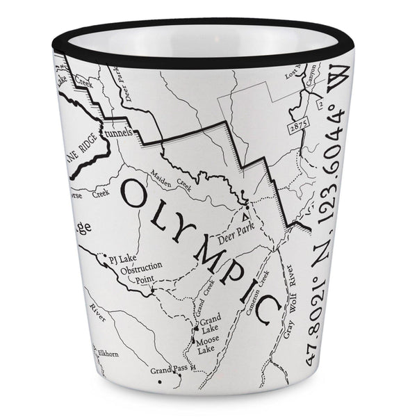 Olympic National Park Line Map Shot Glass - McGovern Outdoor