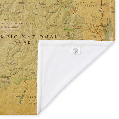 Olympic National Park Map Plush Blanket - McGovern & Company