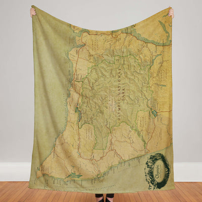 Olympic National Park Map Plush Blanket - McGovern & Company