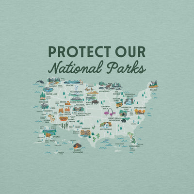 "Protect Our Parks" National Park Map Unisex T-Shirt