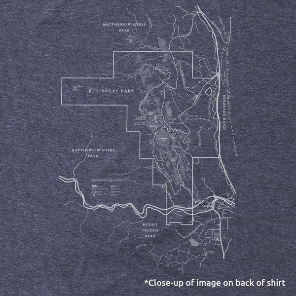 Red Rocks Canyon Park Map Unisex Tee - McGovern Outdoor