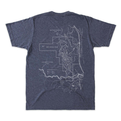 Red Rocks Canyon Park Map Unisex Tee - McGovern Outdoor