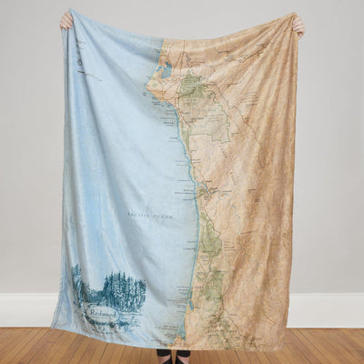Redwood National Park Map Plush Blanket - McGovern & Company