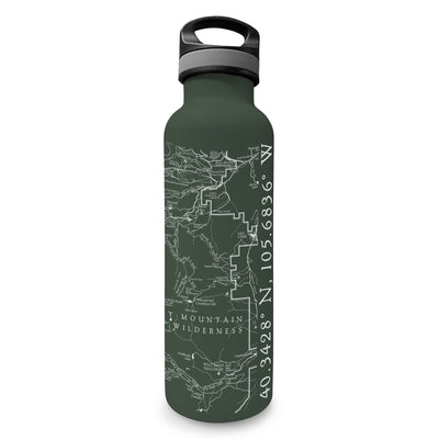 Rocky Mountain Line Map Water Bottle