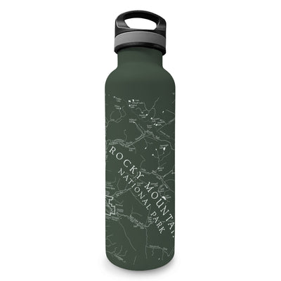Rocky Mountain Line Map Water Bottle