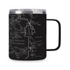 Rocky Mountain National Park Line Map Coffee Tumbler - Black