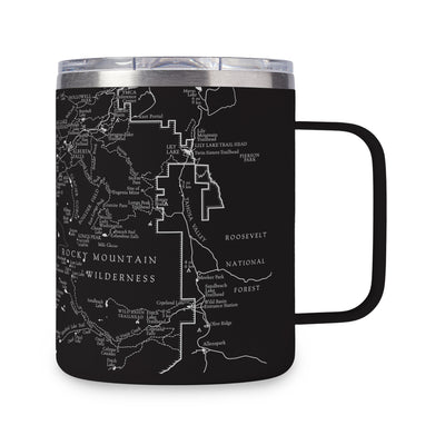 Rocky Mountain National Park Line Map Coffee Tumbler - Black