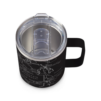 Rocky Mountain National Park Line Map Coffee Tumbler - Black