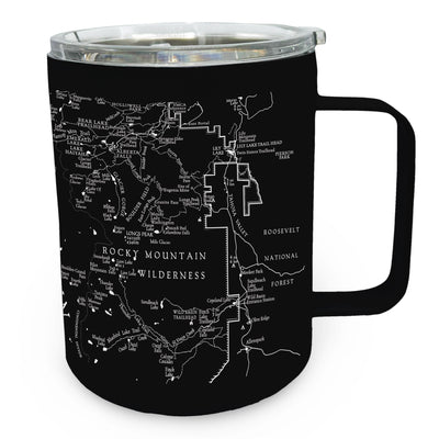 Rocky Mountain National Park Line Map Coffee Tumbler