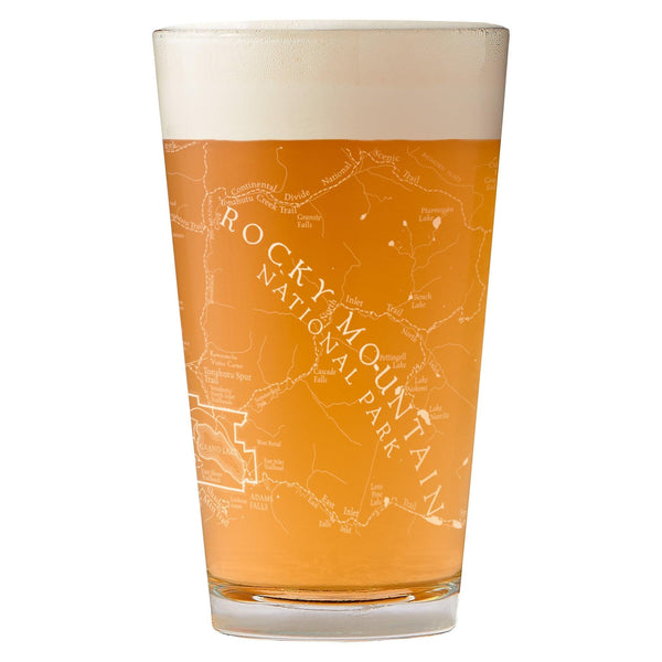 Rocky Mountain National Park Line Map Pint Glass - McGovern Outdoor