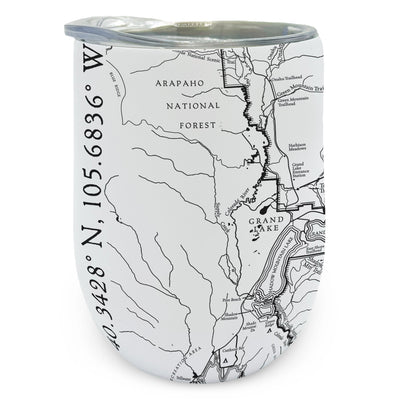 Rocky Mountain National Park Line Map Wine Tumbler