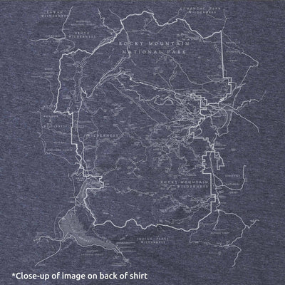 Rocky Mountain National Park Map Long-Sleeve Unisex Tee