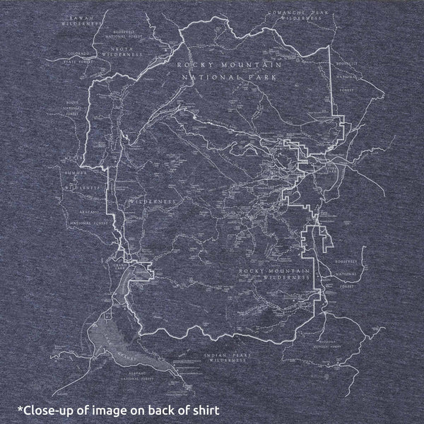 Rocky Mountain National Park Map Long-Sleeve Unisex Tee - McGovern Outdoor