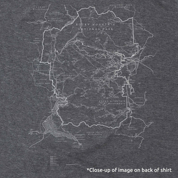 Rocky Mountain National Park Short-Sleeve Unisex T-Shirt with Map and Cartouche - McGovern & Company