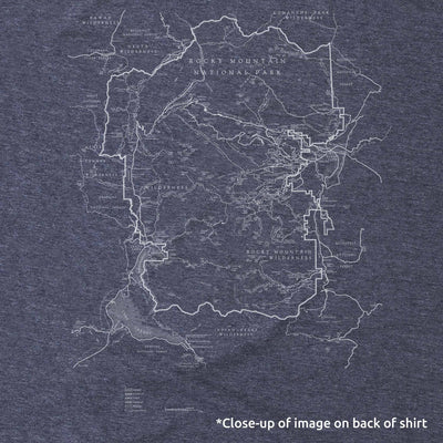 Rocky Mountains National Park Map Unisex Tee