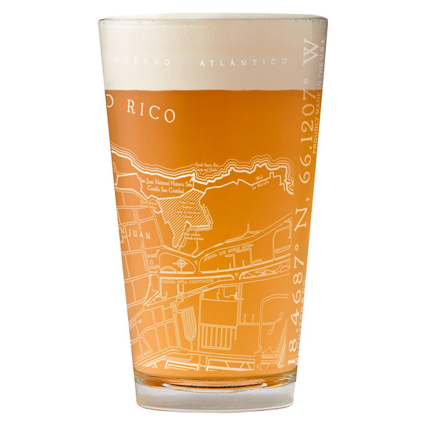 San Juan Puerto Rico Line Map Pint - McGovern Outdoor