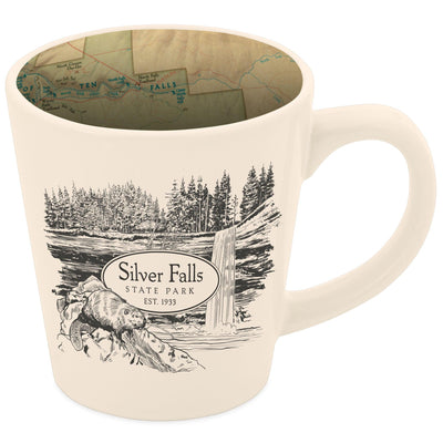 Silver Falls State Park Vintage Map Latte Mug