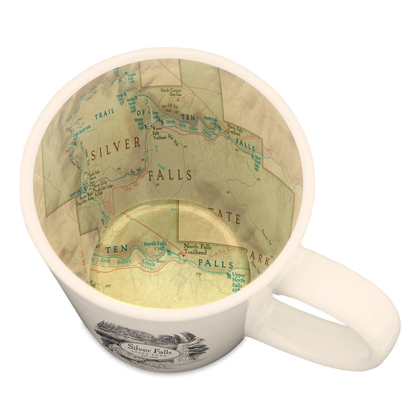Silver Falls State Park Vintage Map Latte Mug