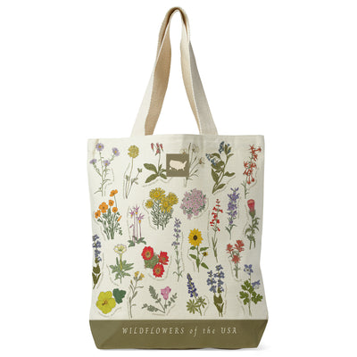 Wildflowers of the USA Recycled Canvas Tote Bag
