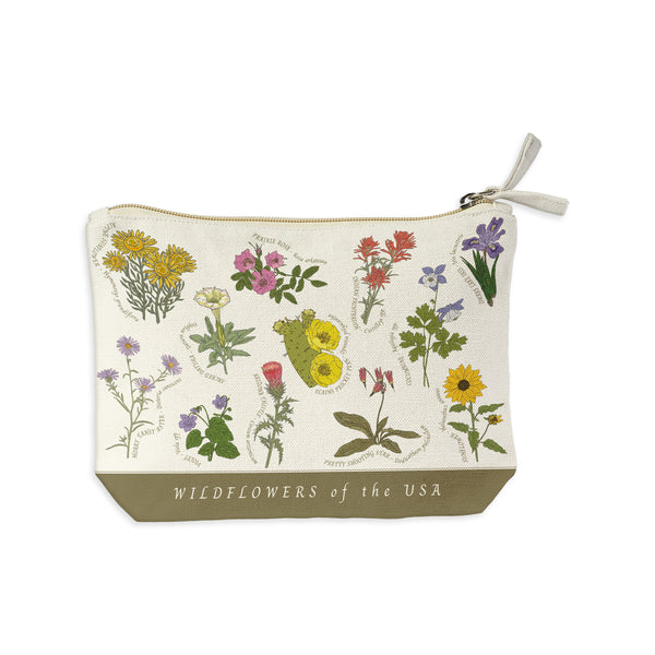 Wildflowers of the USA Recycled Canvas Zip Pouch