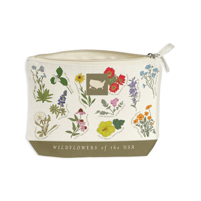 Wildflowers of the USA Recycled Canvas Zip Pouch