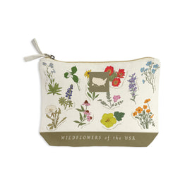 Wildflowers of the USA Recycled Canvas Zip Pouch