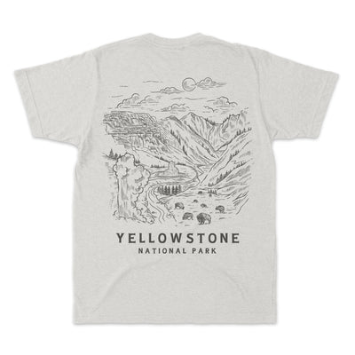 Yellowstone Aerial Illustration Short-Sleeve Unisex Tee - McGovern Outdoor