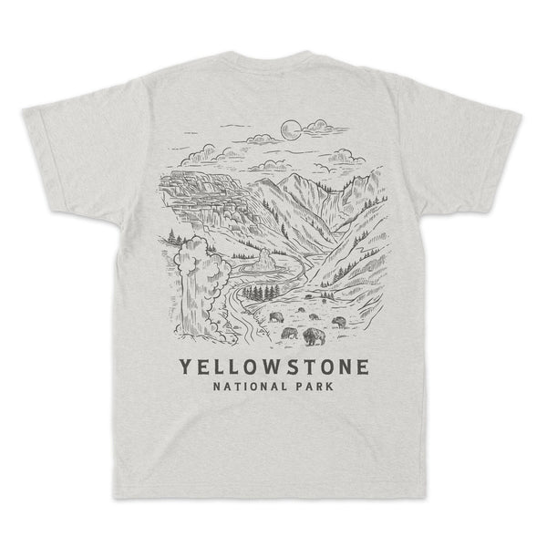 Yellowstone Aerial Illustration Short-Sleeve Unisex Tee - McGovern Outdoor