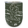 Yellowstone Aerial Illustration Wine Tumbler