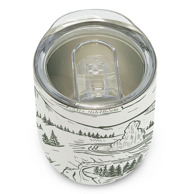 Yellowstone Aerial Illustration Wine Tumbler