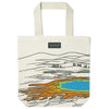 Yellowstone Grand Prismatic Contour Lines Recycled Canvas Tote Bag