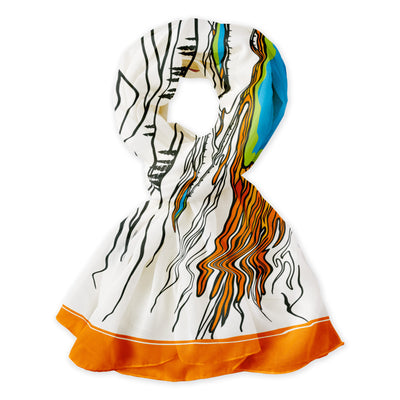Yellowstone Grand Prismatic Contour Lines Scarf
